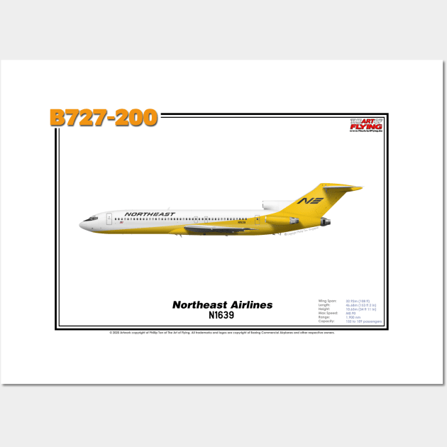 Boeing B727-200 - Northeast Airlines (Art Print) Wall Art by TheArtofFlying